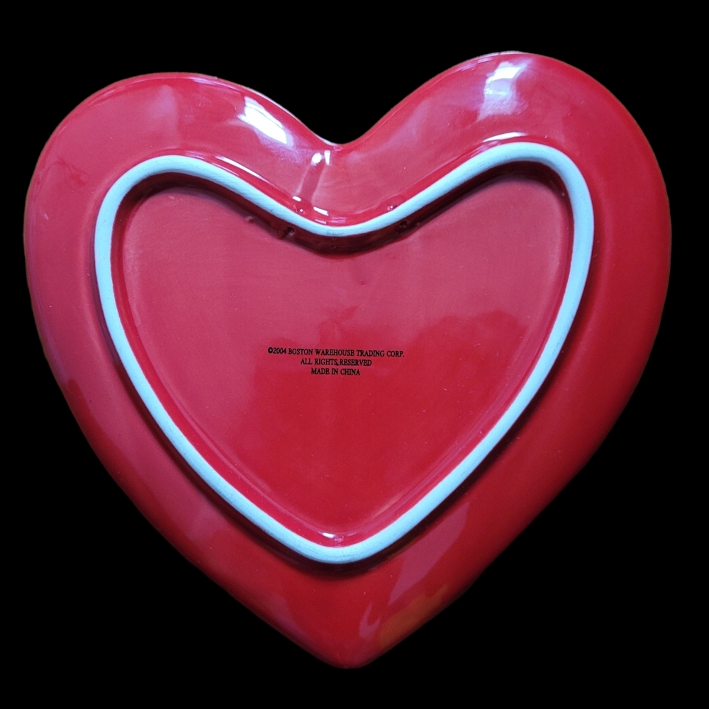 Red Heart-Shaped Serving Platter - Home Dining Bar Accessories - Picture 2 of 11
